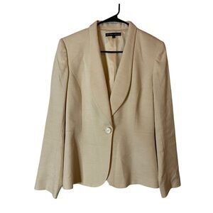 Antonio Melani Blazer Womens Size 6 Beige Linen Blend Office Career Dressy